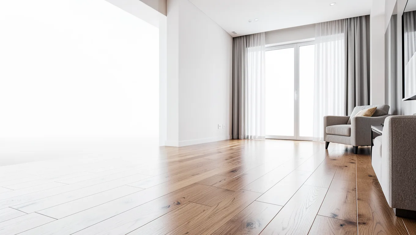 Mooie houten vloer in een modern, licht interieur
